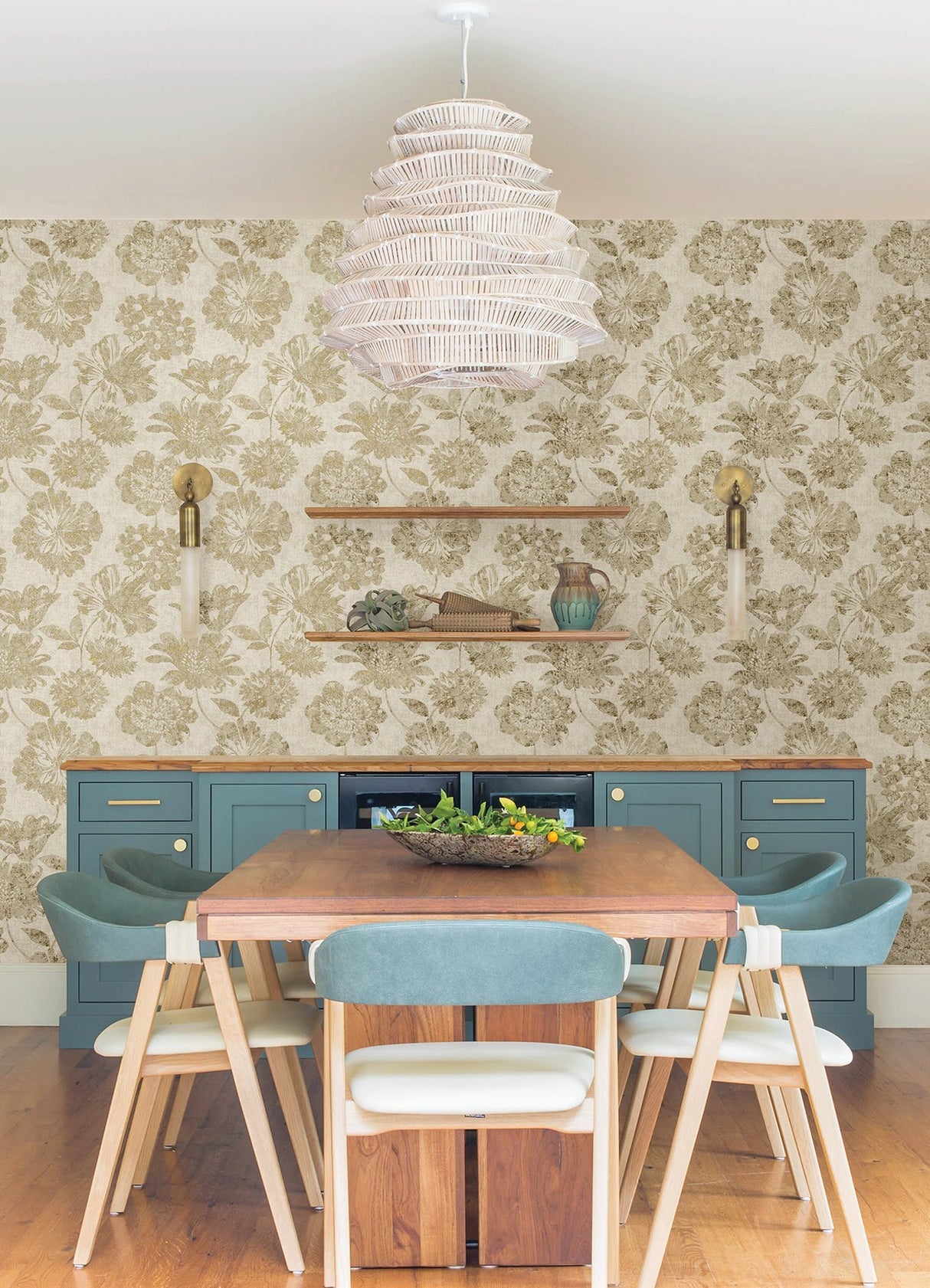Kala Gold Floral Wallpaper with Metallic Foil Botanical Flowers - A-Street Prints 4019-86460