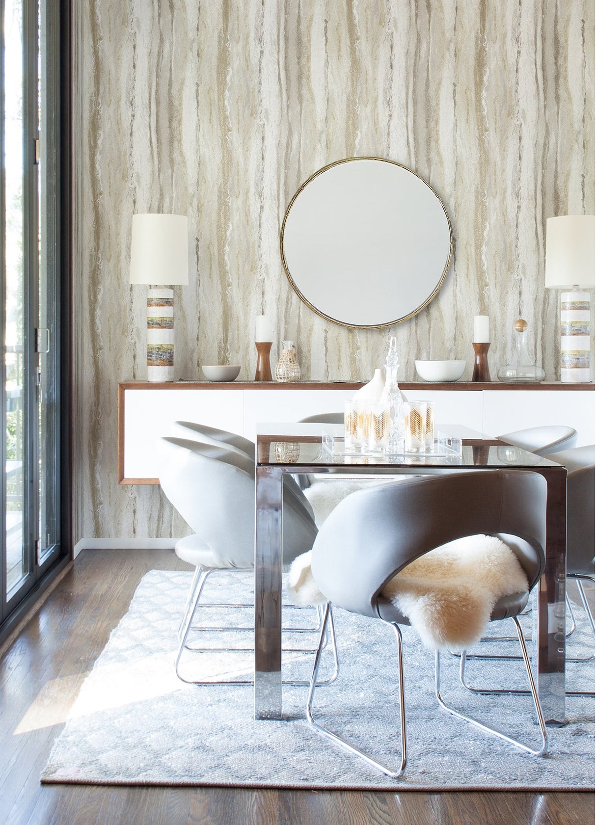 Delesse Gold Marbled Wallpaper with Glam Metallic Textured Motif - A-Street Prints 4019-86461