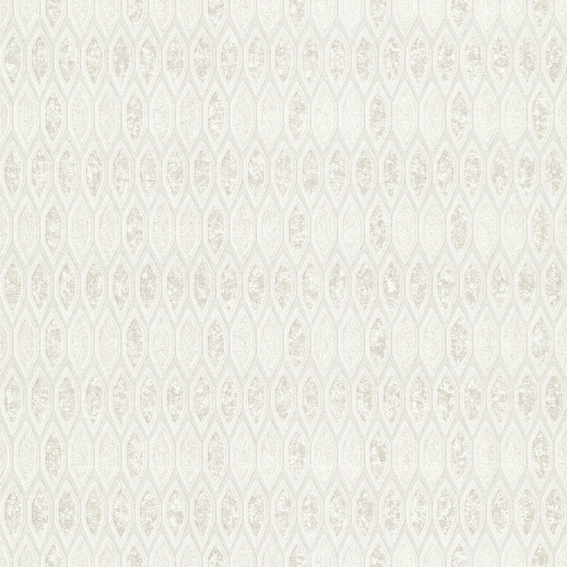 Damour Cream Hexagon Ogee Wallpaper with Metallic Geometric Ogee Pattern - A-Street Prints 4019-86462