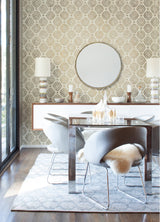 Uma Gold Star Medallion Wallpaper with Metallic Foil on Non Woven - A-Street Prints 4019-86463