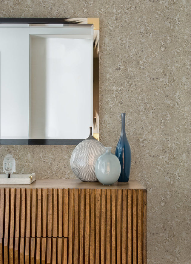 Kulta Pewter Cemented Wallpaper with Distressed Textures Industrial Graphic Motif - 4019-86470