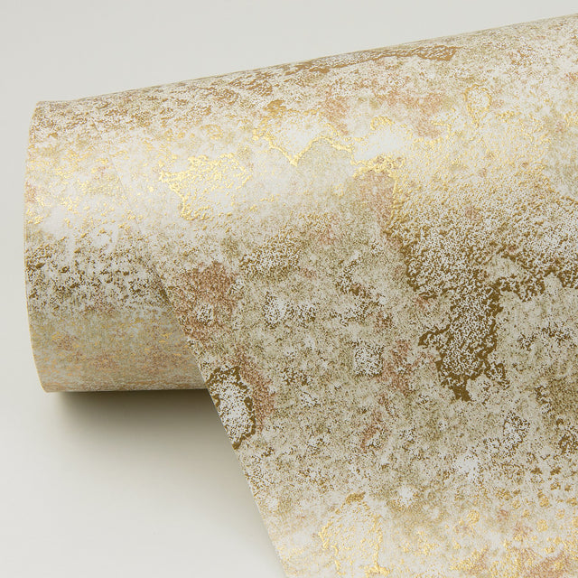 Kulta Gold Cemented Wallpaper with Distressed Textures Industrial Style - A-Street Prints 4019-86471