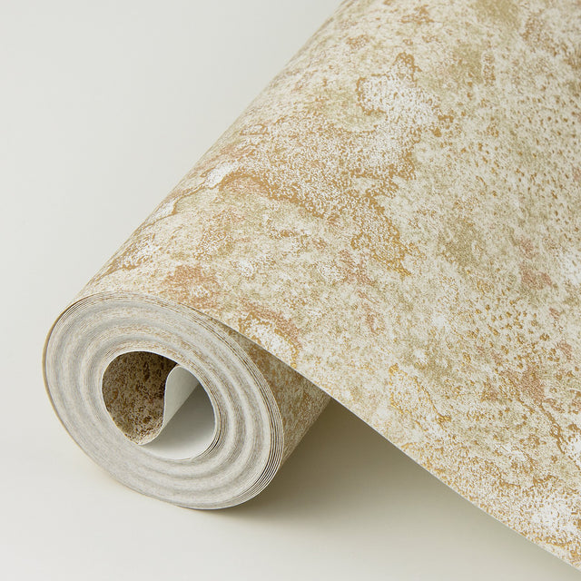 Kulta Gold Cemented Wallpaper with Distressed Textures Industrial Style - A-Street Prints 4019-86471