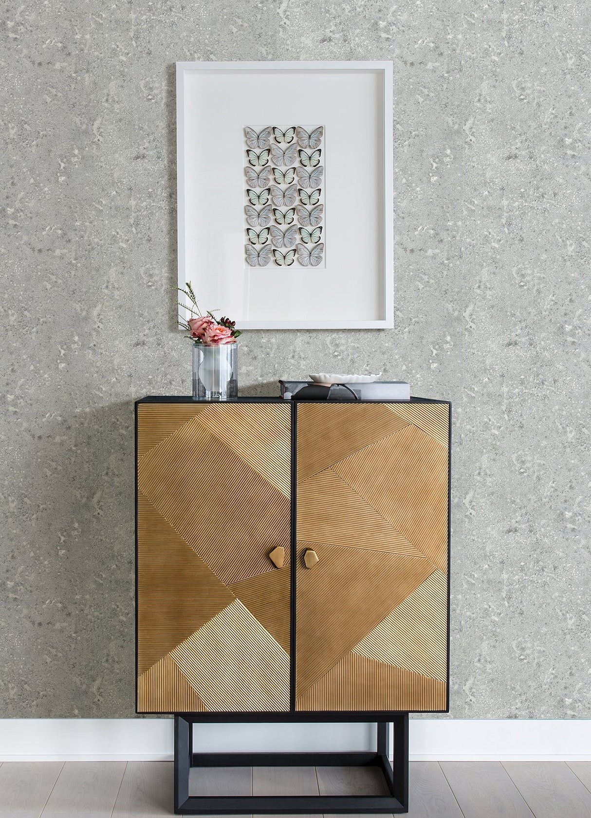 Kulta Silver Cemented Wallpaper with Industrial Distressed Texture - Brewster 4019-86472