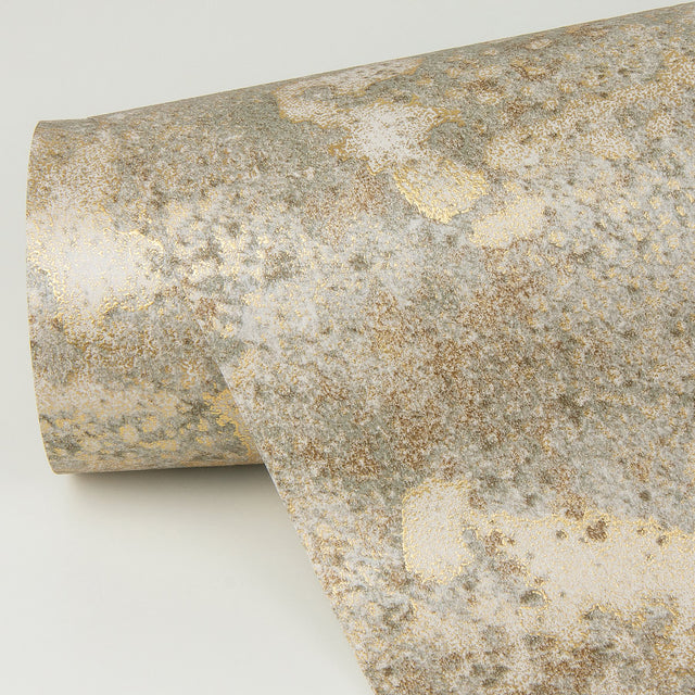 Kulta Bronze Cemented Wallpaper with Industrial Distressed Textures - Brewster 4019-86473
