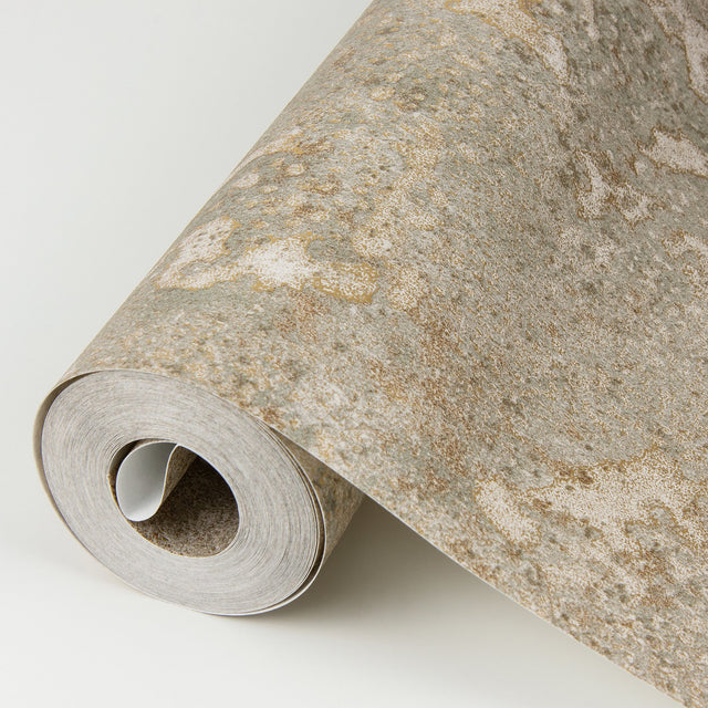 Kulta Bronze Cemented Wallpaper with Industrial Distressed Textures - Brewster 4019-86473