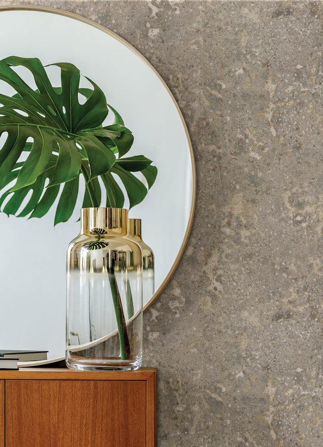 Kulta Bronze Cemented Wallpaper with Industrial Distressed Textures - Brewster 4019-86473