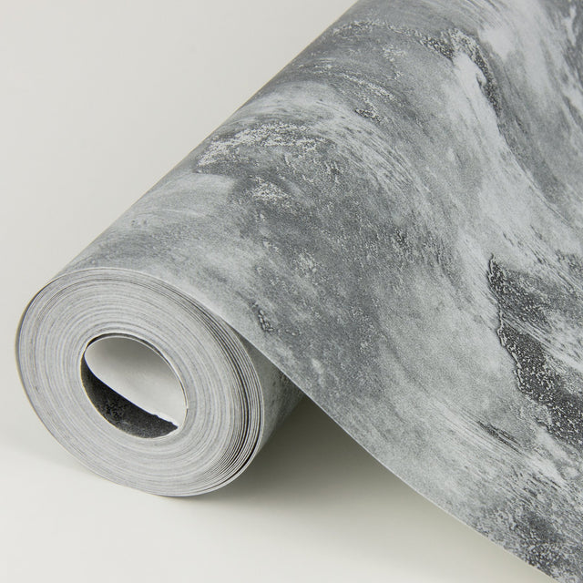Toula Charcoal Abstract Wallpaper with Metallic Effect - A-Street Prints 4019-86476