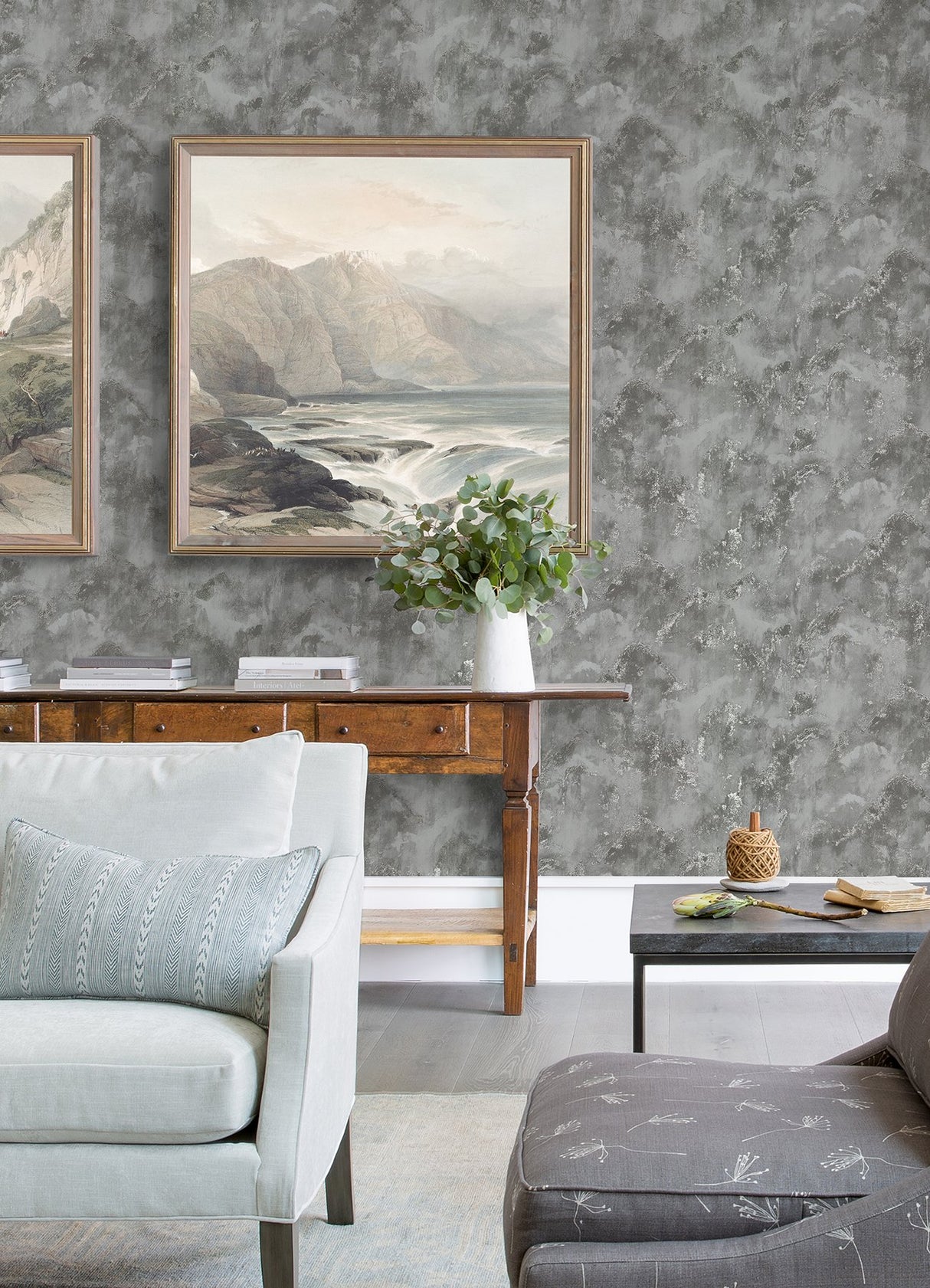 Toula Silver Abstract Wallpaper with Metallic Foil on Non Woven - A-Street Prints 4019-86477