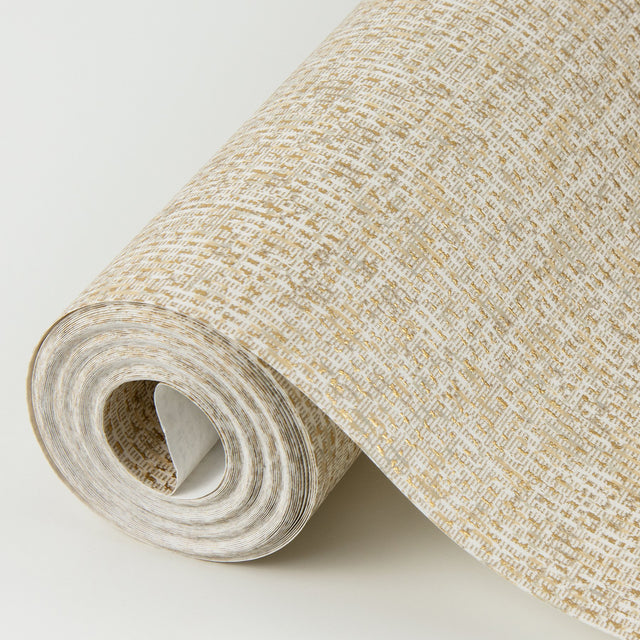 Maia Gold Faux Linen Wallpaper with Metallic Raised Ink Texture - A-Street Prints 4019-86480