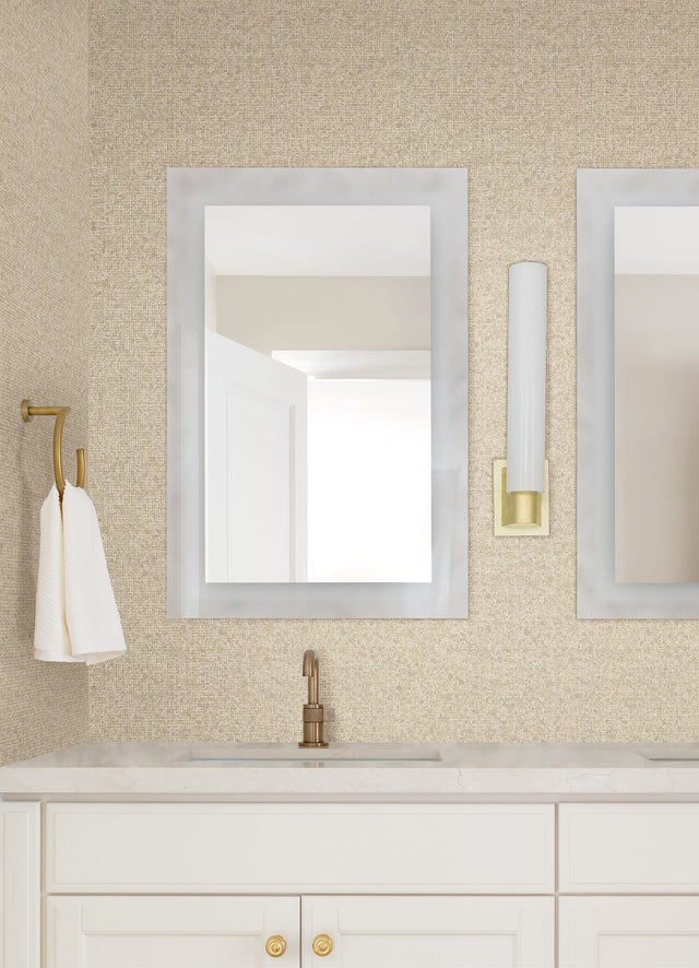 Maia Gold Faux Linen Wallpaper with Metallic Raised Ink Texture - A-Street Prints 4019-86480