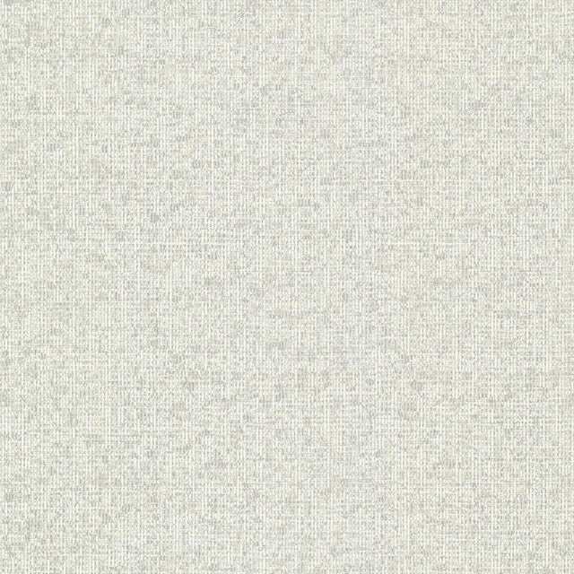 Maia Platinum Faux Linen Wallpaper with Metallic Textured Fabric & Woven Look - Brewster 4019-86482