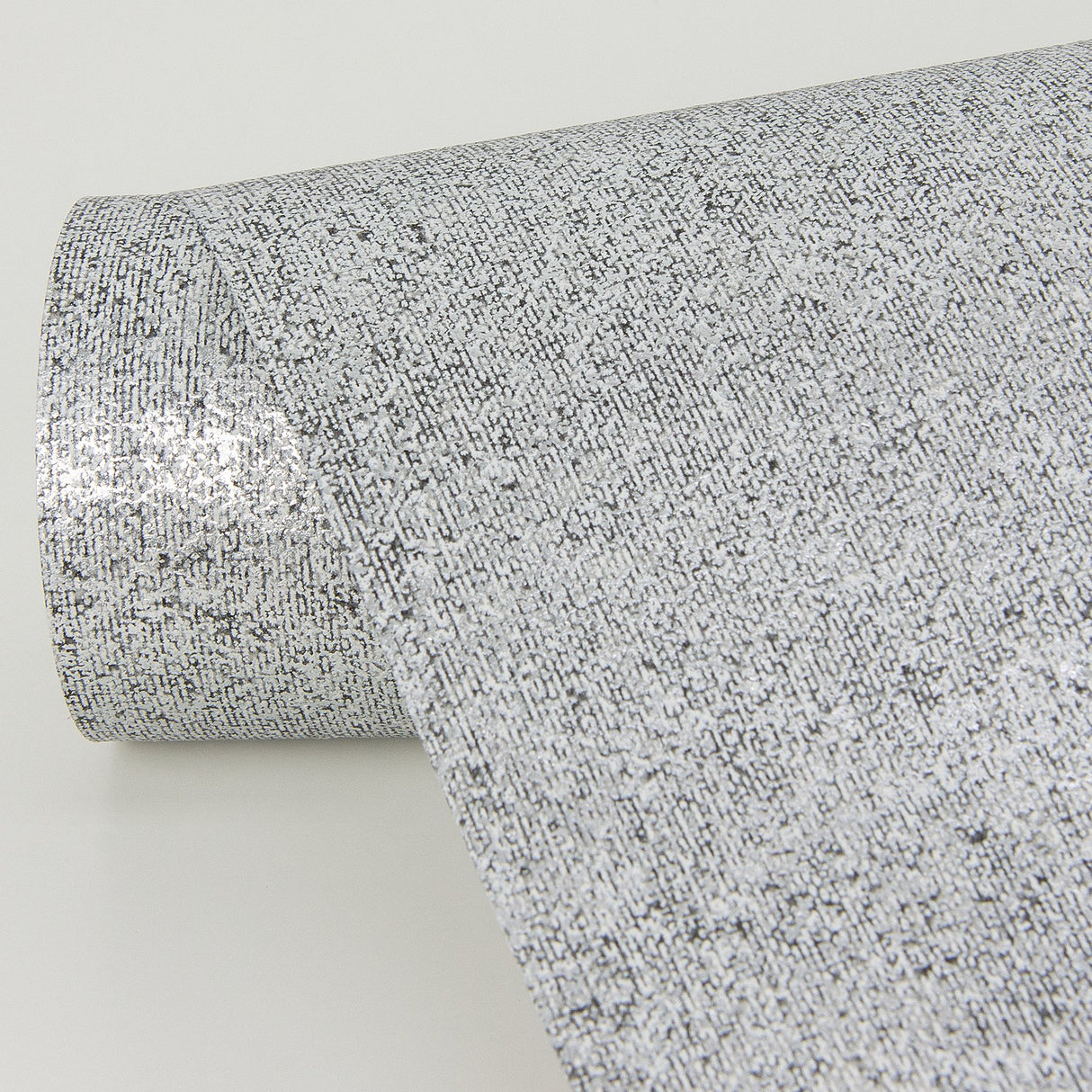 Nysa Silver High Gloss Wallpaper with Glam Graphic Fabric Texture - Brewster 4019-86483