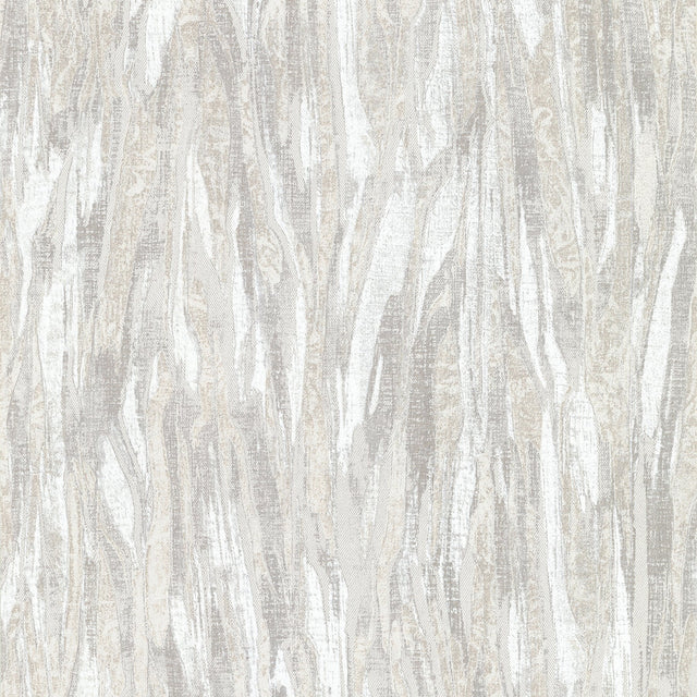 Suna Silver Woodgrain Wallpaper with Metallic Foil on Non Woven, Farmhouse Graphics Style - Brewster 4019-86485