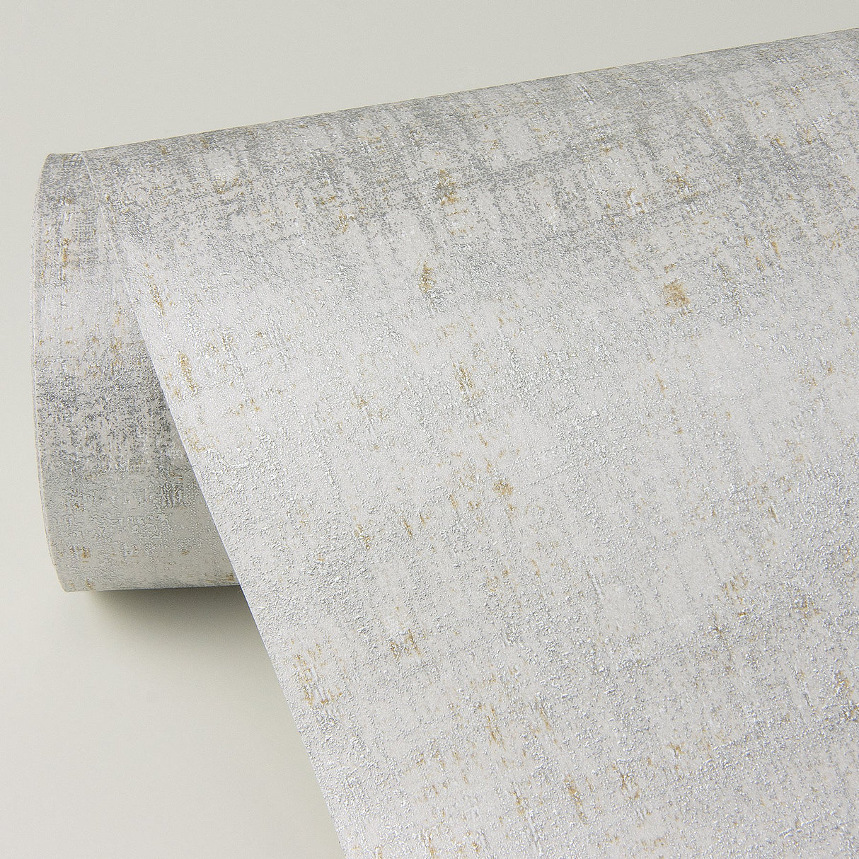 Zeke Silver Imitation Fabric Metallic Wallpaper with Foil on Non Woven Texture - Brewster 4019-86488