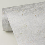 Zeke Silver Imitation Fabric Metallic Wallpaper with Foil on Non Woven Texture - Brewster 4019-86488