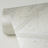 Mayari Platinum Tiled Wallpaper with Metallic Raised Ink Geometric Pattern - A-Street Prints 4019-86489