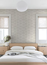 Mayari Platinum Tiled Wallpaper with Metallic Raised Ink Geometric Pattern - A-Street Prints 4019-86489