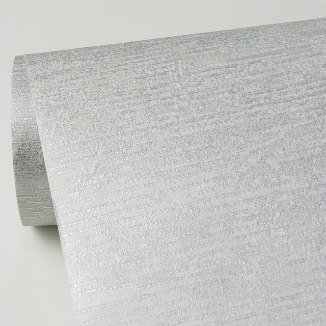 Tanso Silver Textured Wallpaper with Distressed Textures Metallic Raised Ink - Brewster 4019-86490