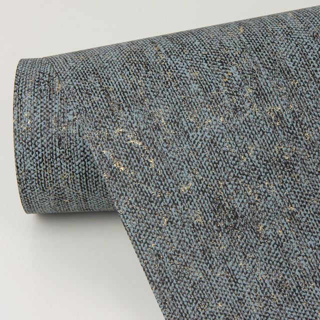 Reuss Slate Faux Fabric Wallpaper with Metallic Raised Ink Texture - A-Street Prints 4019-86497