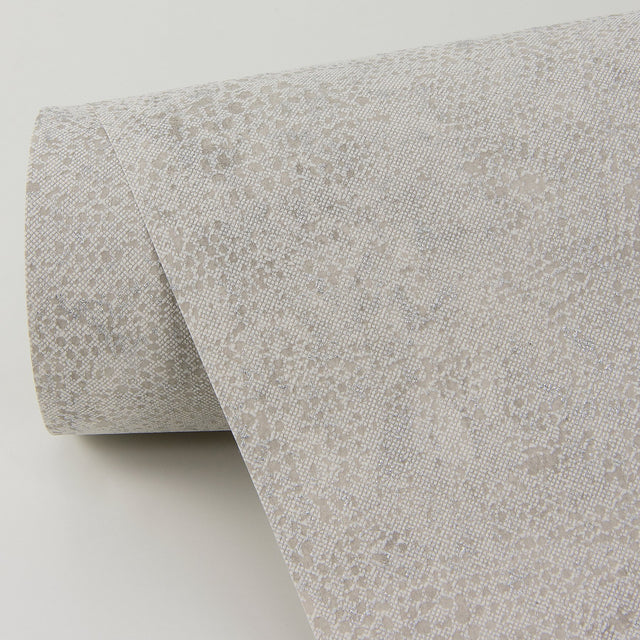Clerici Platinum Snakeskin Wallpaper with Glam Faux Effects in Metallic Textured Foil on Non Woven - 4019-86498