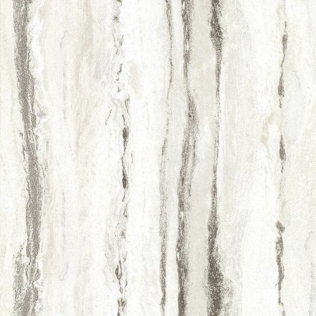 Delesse Platinum Marbled Wallpaper with Metallic Textured Marble Stripe - A-Street Prints 4019-86499