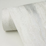 Delesse Platinum Marbled Wallpaper with Metallic Textured Marble Stripe - A-Street Prints 4019-86499