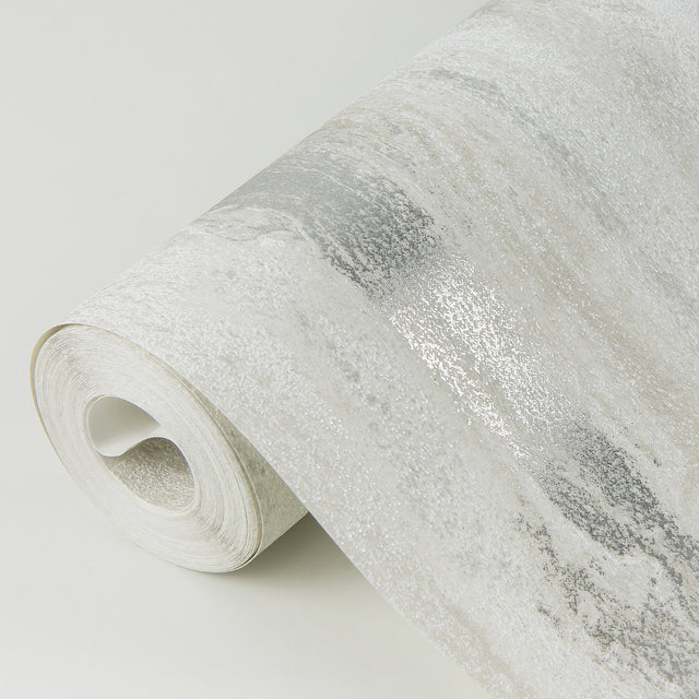Delesse Platinum Marbled Wallpaper with Metallic Textured Marble Stripe - A-Street Prints 4019-86499