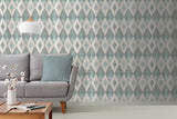 Ace Teal by Advantage Diamond Wallpaper – Brewster Home Fashions 4020-96101