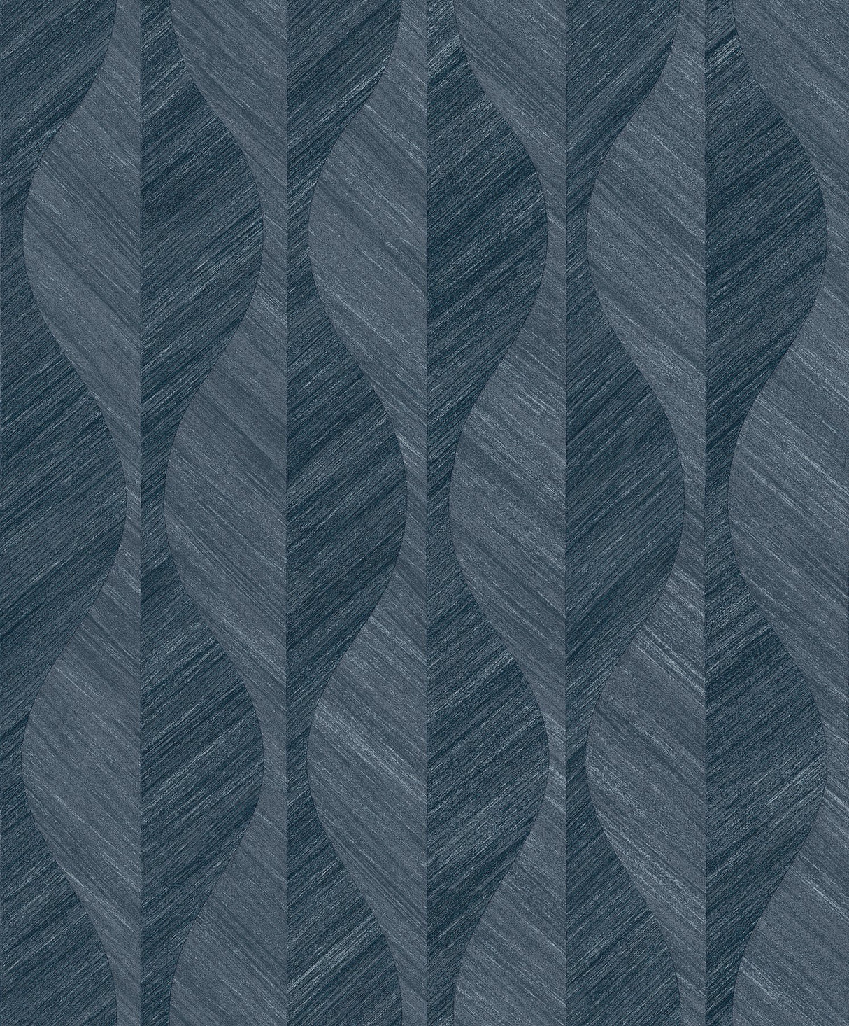Oresome Indigo Ogee Wallpaper with Metallic Raised-Ink Textured Graphics - Advantage 4025-82501