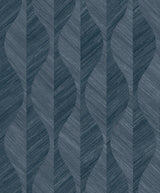 Oresome Indigo Ogee Wallpaper with Metallic Raised-Ink Textured Graphics - Advantage 4025-82501