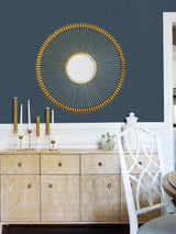Hilbert Indigo Geometric Wallpaper with Textured Raised Ink - Brewster 4025-82502