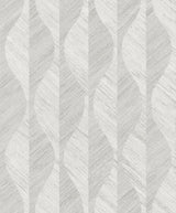 Oresome Silver Ogee Wallpaper with Metallic Raised Ink Texture - Advantage 4025-82503
