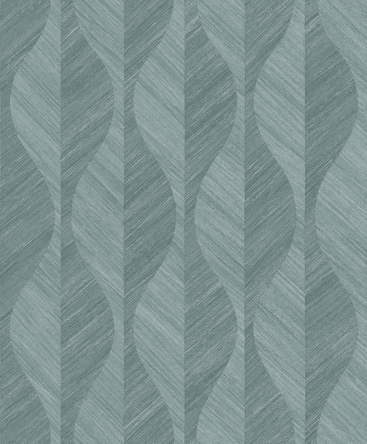 Oresome Teal Ogee Wallpaper with Metallic Textured Graphics - Advantage 4025-82505