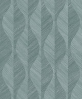 Oresome Teal Ogee Wallpaper with Metallic Textured Graphics - Advantage 4025-82505