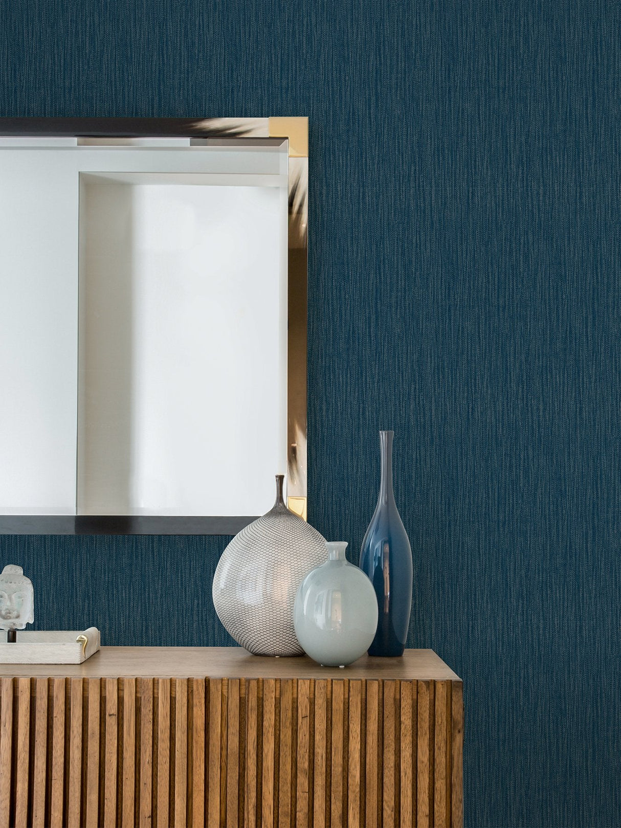 Abel Blue Textured Wallpaper with Coastal Abstract Texture Pattern - Advantage 4025-82513SAM
