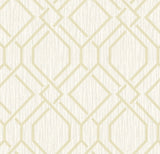 Frege Gold Trellis Wallpaper with Metallic Geometric Textured Pattern - Advantage 4025-82515