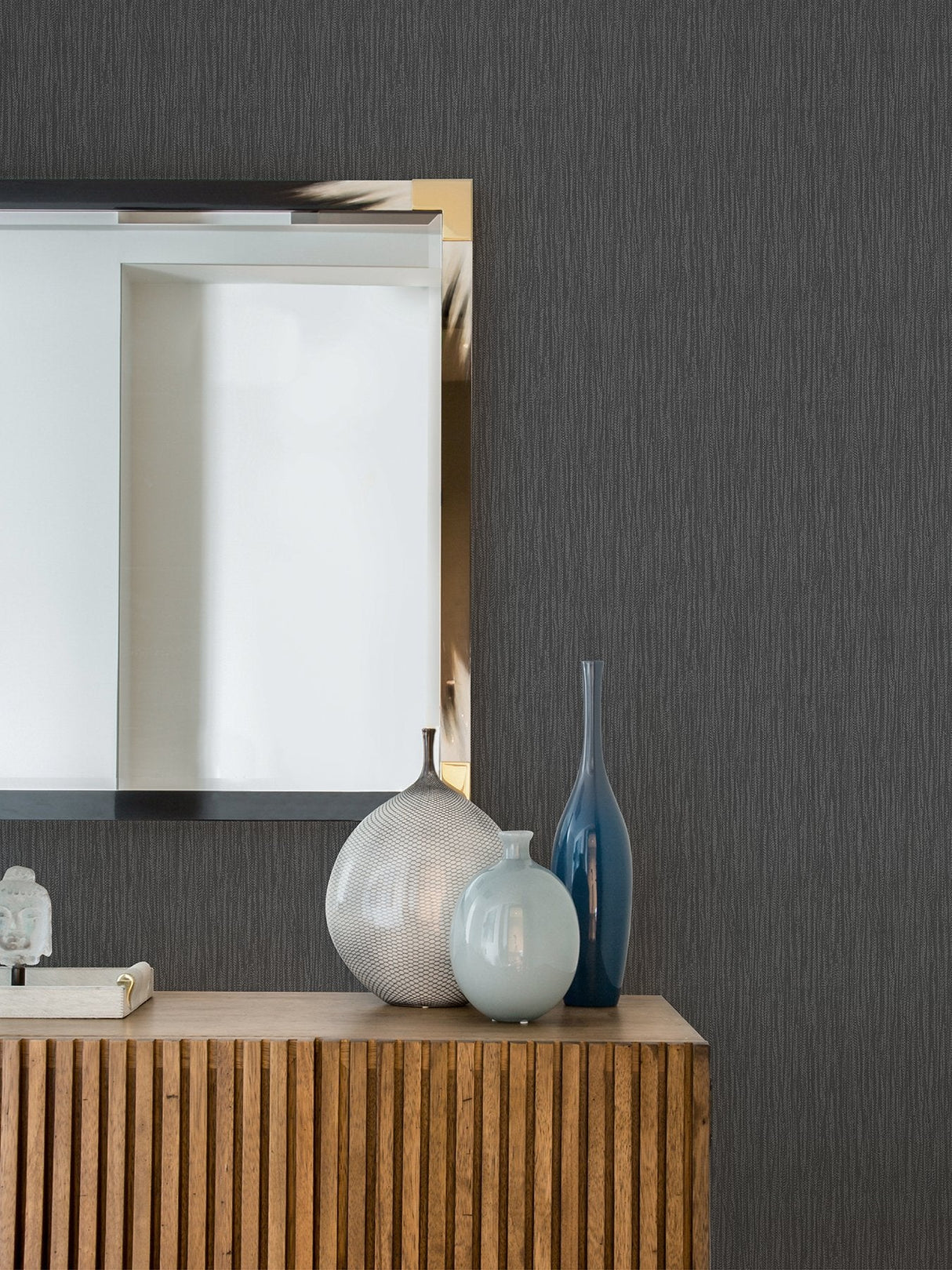 Abel Charcoal Textured Wallpaper with Abstract Texture Pattern, Masculine Style - Advantage 4025-82520SAM