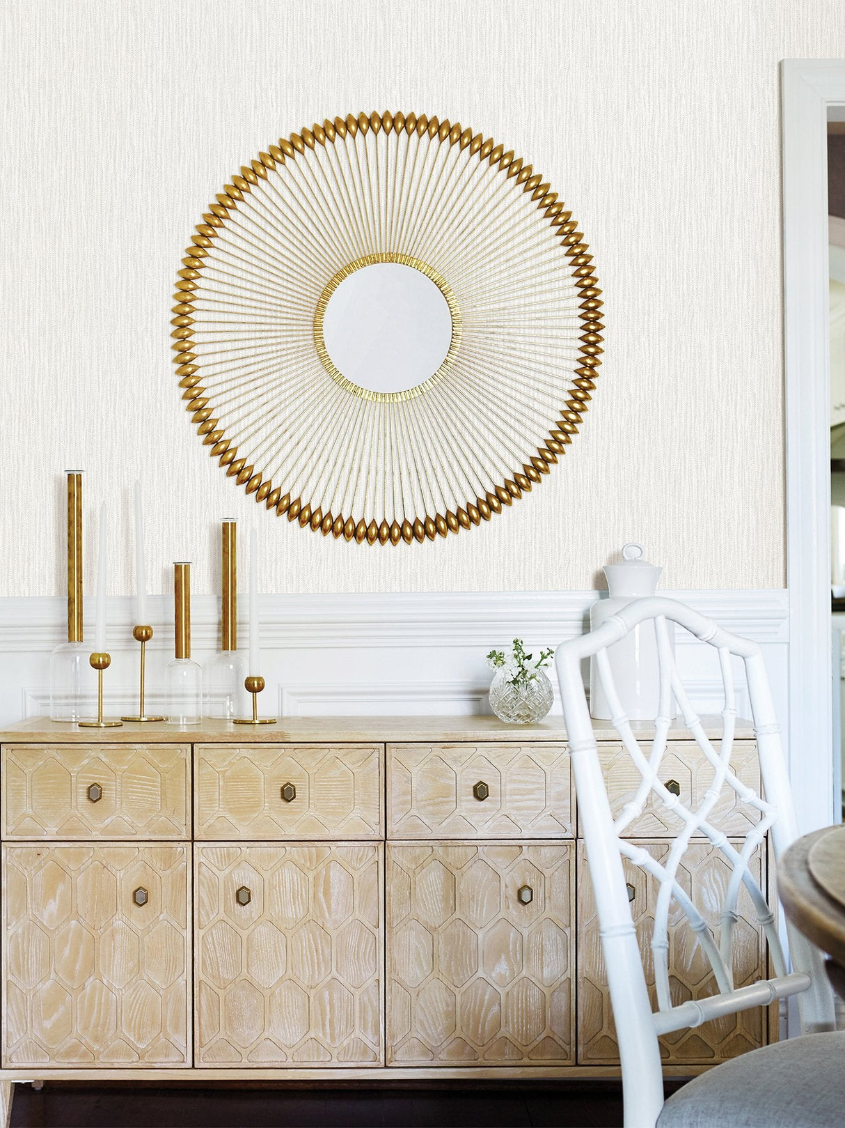 Abel Off White Textured Wallpaper with Abstract Vertical Texture - Advantage 4025-82529SAM