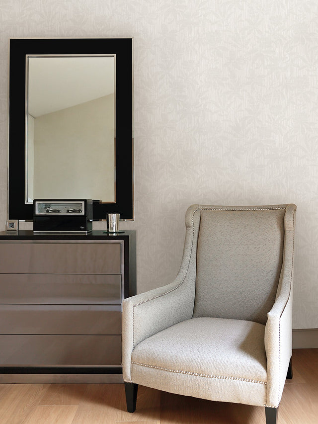 Riemann Cream Floral Wallpaper with Textured Pearlescent Botanical Trail - Advantage 4025-82533