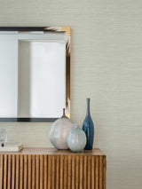 Cantor Light Green Faux Grasscloth Wallpaper with Raised Ink Texture - Advantage 4025-82536
