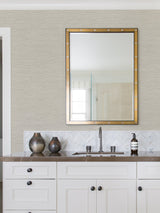 Cantor Beige Faux Grasscloth Wallpaper with Raised Ink Texture - Advantage 4025-82538