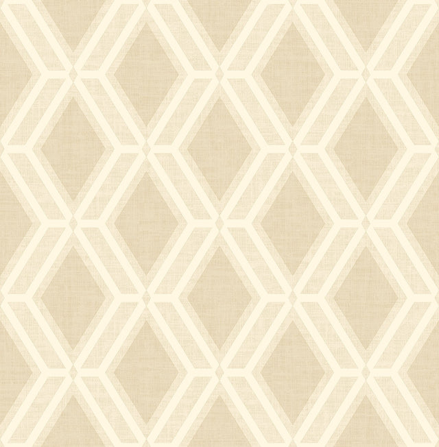 Mersenne Beige Geometric Wallpaper with Modern Diamond Motif - Advantage 4025-82539