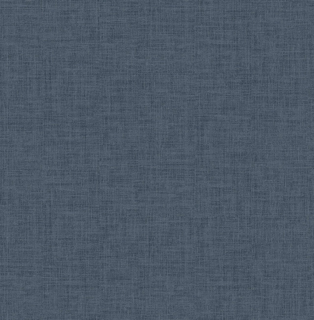 Wallis Indigo Faux Linen Textured Wallpaper with Fabric & Woven Texture - Advantage 4025-82542