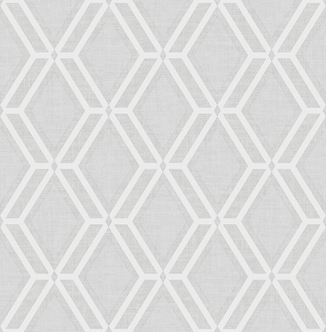 Mersenne Grey Geometric Wallpaper with Modern Geometric Diamond Pattern - Advantage 4025-82545