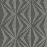 Monge Charcoal Geometric Wallpaper with Metallic Raised Ink Modern Graphics Pattern - 4025-82547