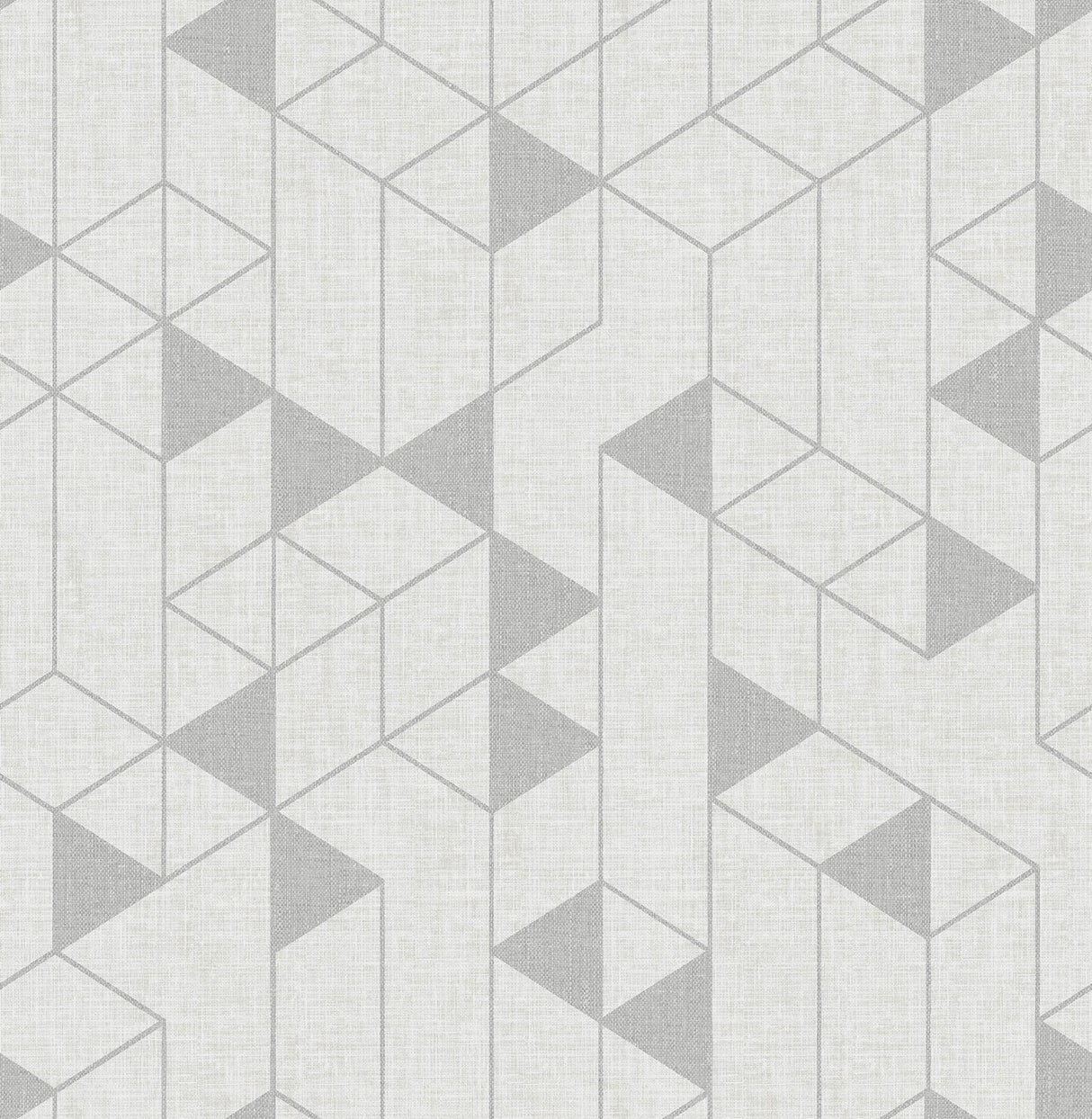 Fairbank Silver Linen Geometric Wallpaper with Modern Metallic Graphic Pattern - Brewster 4034-26771