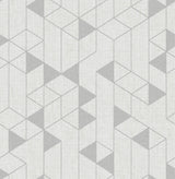 Fairbank Silver Linen Geometric Wallpaper with Modern Metallic Graphic Pattern - Brewster 4034-26771