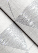 Fairbank Silver Linen Geometric Wallpaper with Modern Metallic Graphic Pattern - Brewster 4034-26771