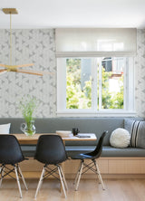 Fairbank Silver Linen Geometric Wallpaper with Modern Metallic Graphic Pattern - Brewster 4034-26771